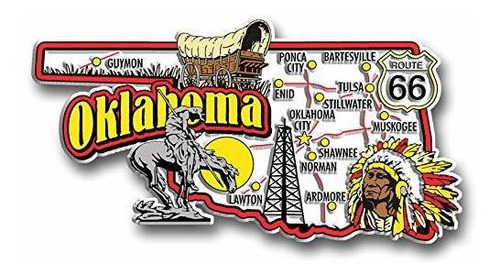 Imán De Mapa Gigante Del Estado De Oklahoma