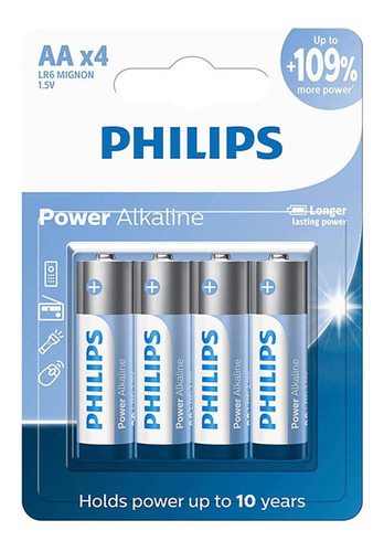 Pilha Philips Alcalina Aa C/04 Lr06