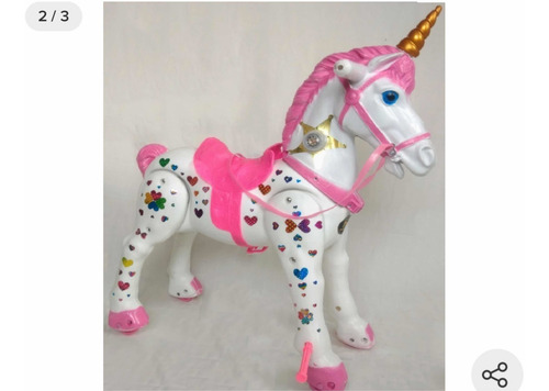 Caballo Pony Unicornio C/diadema Y Calcomanias Para Decorar