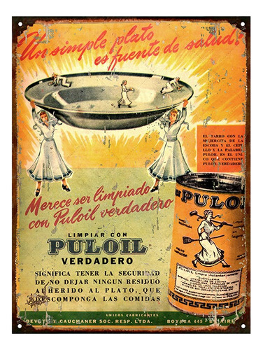 Chapa Publicidad Antigua Jabon Puloil L678