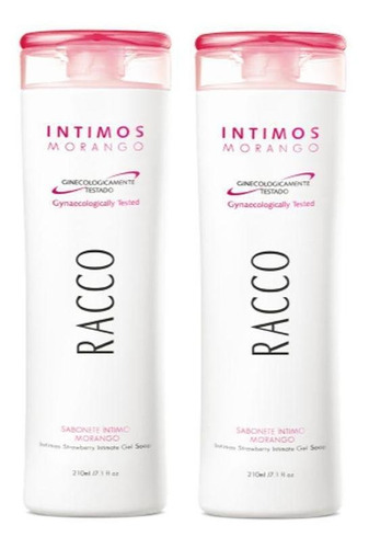 Kit Com 2 Sabonetes Morango Íntimo Feminino 210 Ml Racco