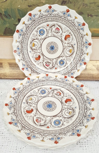 4 Platos Ingleses Porcelana Copeland (florence) 19 Cm. 