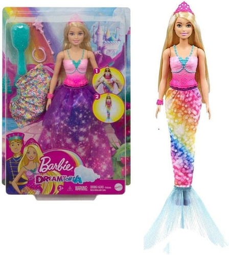 Muñeca Barbie Dremtopia De Princesa A Sirena Mattel - Lanús