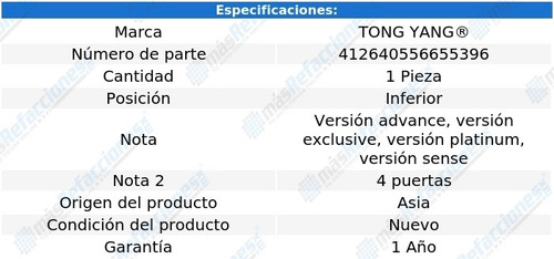 (1) Tolva Motor Inf Tong Yang Nissan Versa Del 2020 Al 2021