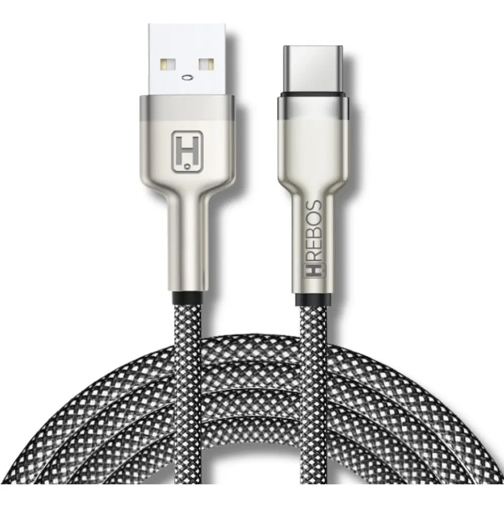 Cabo Carregador Usb-c Turbo Compatível Carplay Android Auto Cinza