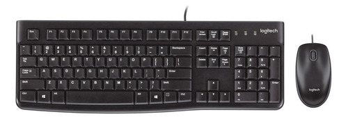 Kit de teclado e mouse Logitech MK120 Padrão Inglês/US de cor preto