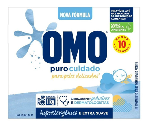 Kit 6x Sabão Em Pó Puro Cuidado Omo 800g