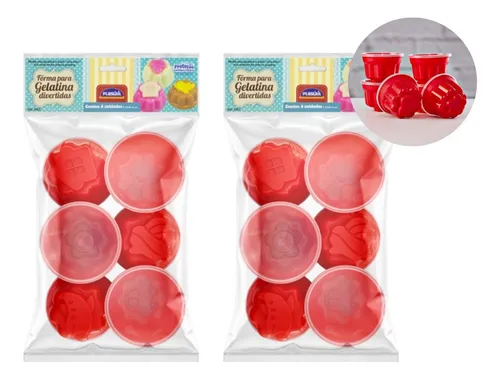 12 Potes Gelatina Pudim Manjar Forma Divertida C/tampa 150ml