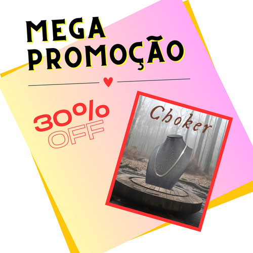 Colar Choker Glamour Gargantilha Prata Aço Inox Feminina