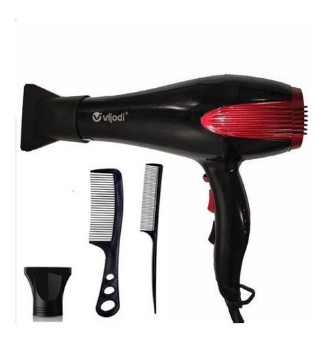 Secador De Cabelo Turbo 6000w 4 Em 1 Vijodi 110v Vtr-12658 Cor Preto