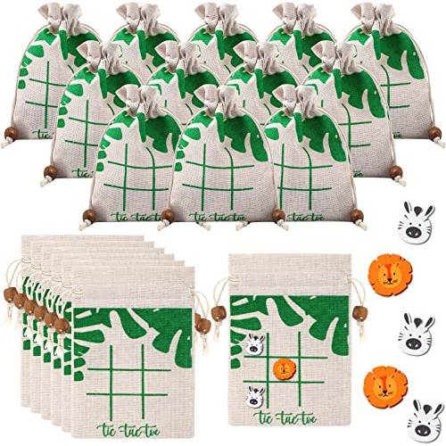 36 Sets Jungle Animal Party Favores Tic Tac Toe Game Lh6c9