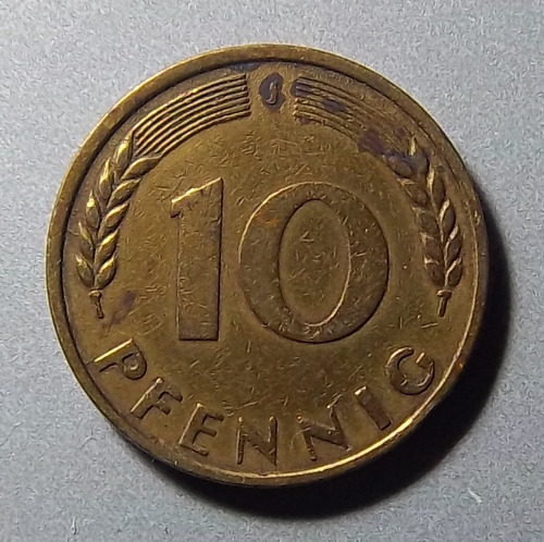 Alemania 10 Pfennig 1949 J Muy Bueno Km 103