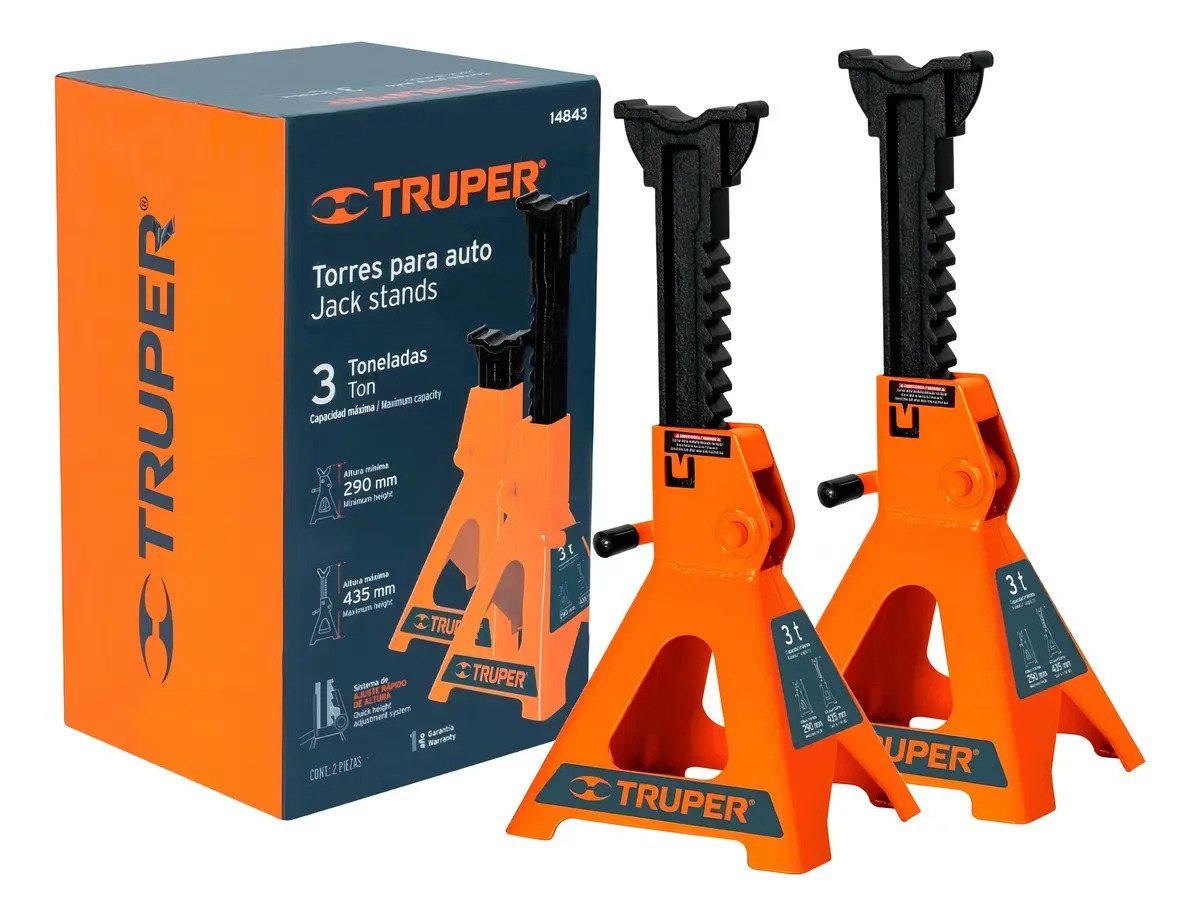 Torres Ajustables para Auto 3 Toneladas Truper TORAU-3 1 2 Píezas