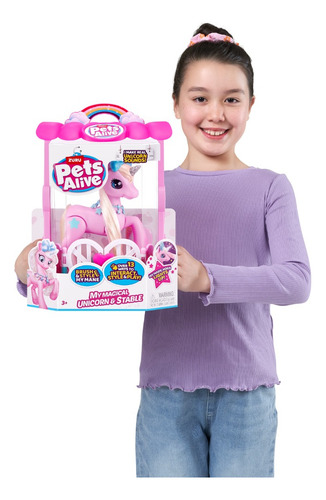 Unicornio Magico Pets Alive Robotico Con Luces Y Sonido S-2 Color Rosa Chicle