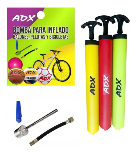 Bomba De Aire Manual Adx Para Inflar Balones Varios Colores Verde Lima