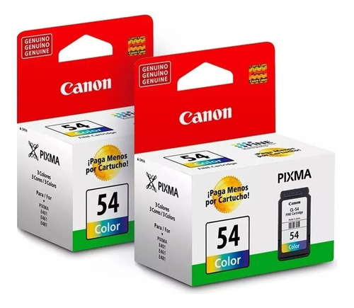 Pack Canon X2 Tintas Cl-54 Pixma E301,e402,e461,e471,e481