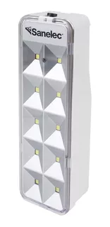 Lámpara de emergencia Sanelec 2128 LED con batería recargable 127V blanca