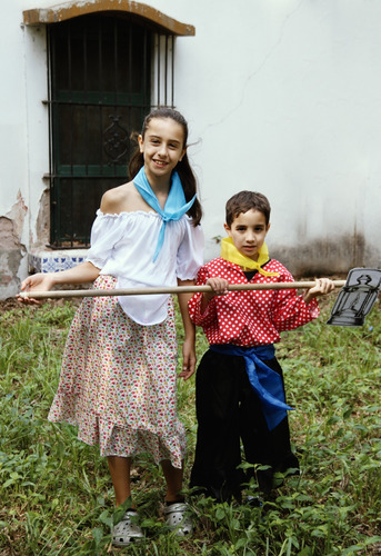 Disfraz Infantil Vendedor Ambulante Época Colonial Full Lunares / Negro 2 (6-7 Años)