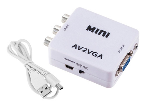 Adaptador Convertidor Vga A Rca Audio Video Tv 1080p 720p