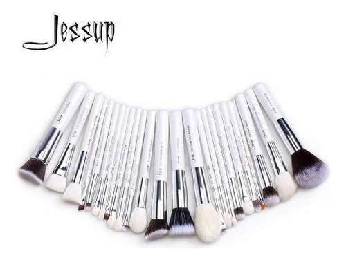 Set de 25 brochas de maquillaje Jessup Individual white/silver