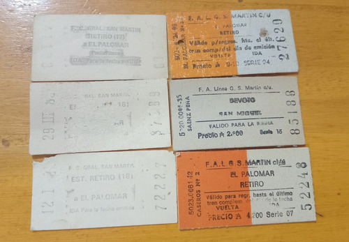 24 Antiguos Boletos Tren Ferrocarril General San Martin (Usado)