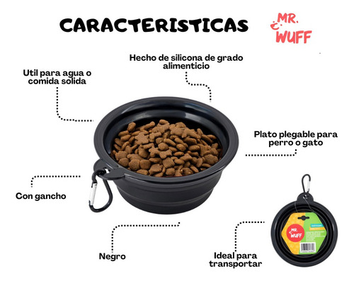 Plato Comedero Para Perro Plegable 155g Mr Wuff