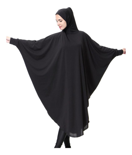 Mujer Musulmana Árabe De Cuerpo Entero Batwing Abaya Hijab
