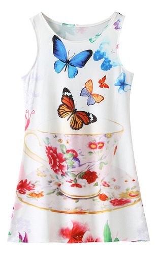 Vestido De Princesa De Verano Para Niñas, Estampado Infantil