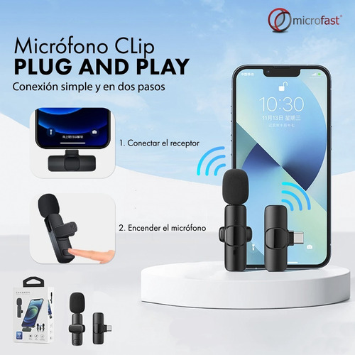 Micrófono Corbatero Inalámbrico Para Celular iPhone Samsung