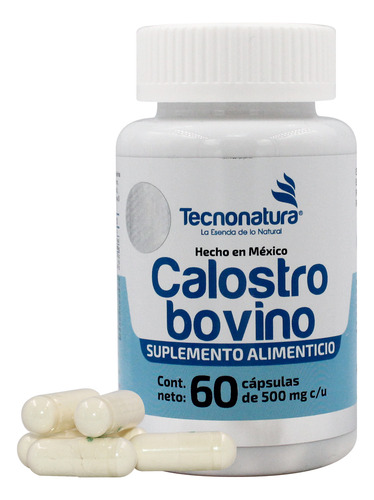Calostro Bovino 60 Cápsulas Tecnonatura Producto Premium Sabor Sin Sabor