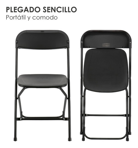 Set 10 Sillas Plegables Plástico Para Eventos Resistentes