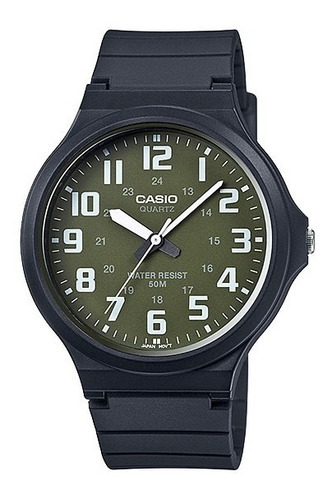 Reloj Casio De Caballero Mw-240-3bvdf Color de la correa Negro Color del bisel Negro Color del fondo Negro