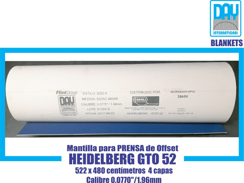 Mantilla Para Duplicadora Heidelberg Gto. 52 De 4 Capas