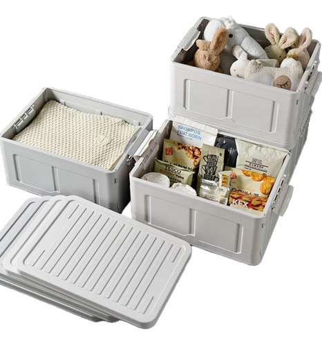Juego De 3 Cajas De Almacenamiento Apilables Con Tapa