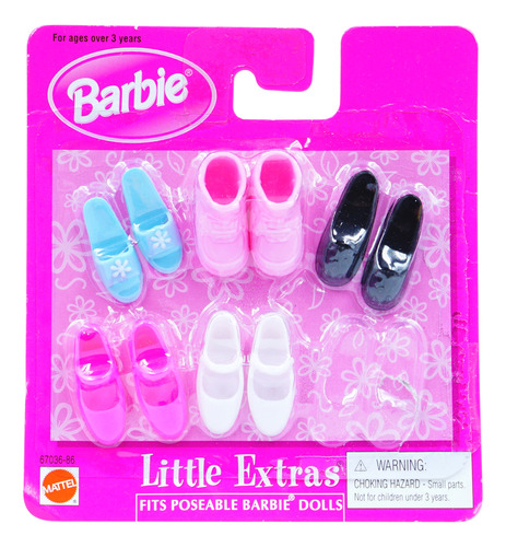 Barbie Little Extras Fits Poseable Shoes Set 2000 Detalle