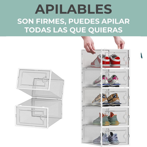 Imagen 4 de 9 de Caja Organizadora De Zapatos Set X4 Casatua Apilables Firmes