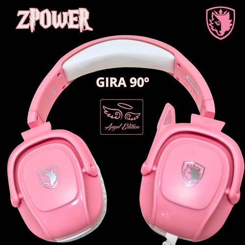 Headset Gamer Sades P/ Xbox Ps5 Cel Nintendo Pc Zpower Rosa