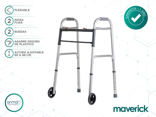Imagen 2 de 9 de Andador Ortopédico Con Ruedas Aluminio Plegable Ultraliviano