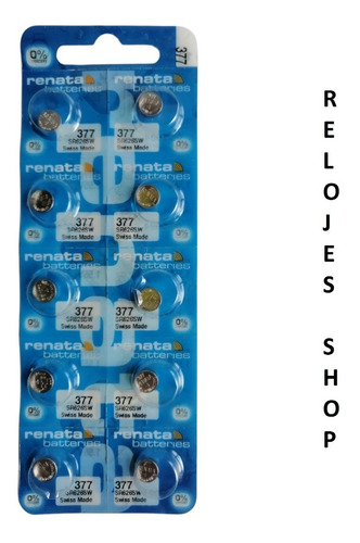 Imagen 1 de 4 de Pila Reloj Renata 377 Blister X10 Ud. (sr626sw) Original