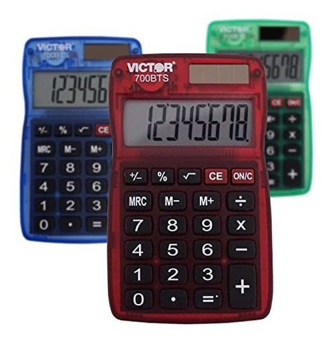 Calculadora De Mano, 8 Dígitos, Dual Powered, Gran Visualiza