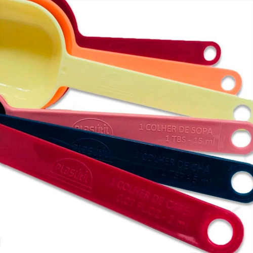 Imagem 3 de 6 de Kit Jogo Medidor Cozinha Colher Chá Café Sopa Funil 9 Pç
