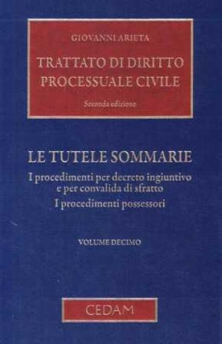 Trattato Di Diritto Processuale Civile, De Giovanni Arieta. Editora Cedam, Capa Dura Em Italiano, 2010