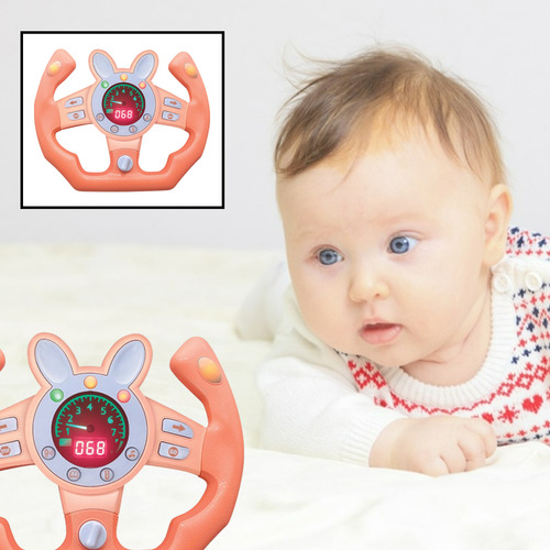 Niños Simulación Volante Juego De Estilo 2 Rosado