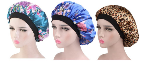 Pack 3 Gorros Satin / Saten Para Dormir Anti Frizz 