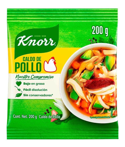Imagen 1 de 1 de Caldo De Pollo En Polvo Knorr 200gr