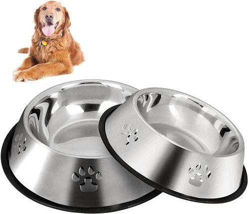 2 Pack Plato Mascota Comederos Para Agua Perros Agua Comida