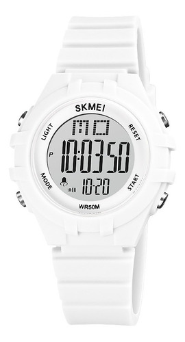 Reloj Niños Niñas Skmei 1716 Digital Alarma Cronometro Rgb Color De La Malla Blanco Color Del Fondo Blanco