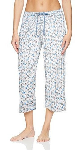 Pantalon De Dormir De Pijama Capri De Punto Estampado Para 