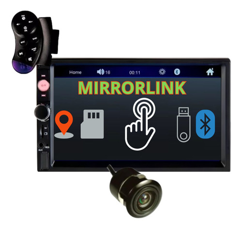 Radio Carro Pantalla Mirrorlink Bluetooth Usb + Camara