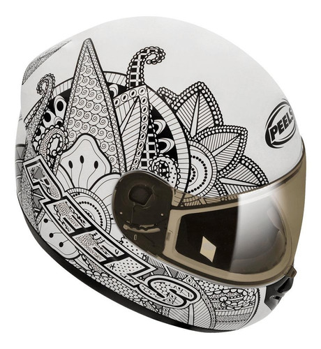 Capacete para moto  integral Peels  Spike  branco e preto indie tamanho 58 